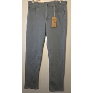 New Faherty Mens Stretch Terry Pants 33x32 5-Pocket Sea Glass $198 Retail